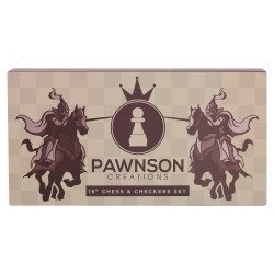 Шахи, шашки 2 в 1 дерев"яні на магнітах Pawnson 390x390 мм, код: X0038