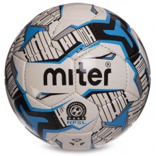 М"яч футбольний Miter білий-синій, код: MR-16_WBL
