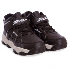 Кросівки високі дитячі для баскетболу PlayGame Sport розмір 34 (21,5см), чорний, код: 1807-4_34BK