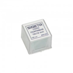 Покривне скло Sigeta 18x18 мм (100 шт.), код: 65192-DB