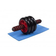 Ролик для пресу EasyFit з килимком (3 колеса), червоний, код: MS 0873-R-EF