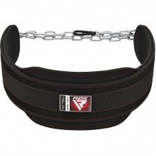 Пояс для обтяжень неопреновий з ланцюгом RDX T7 Pro Dipping Belt 2 Layer Black, код: WDB-T7B Пояс для обтяжень неопреновий з ланцюгом RDX T7 Pro Dipping Belt 2 Layer Black, код: WDB-T7B