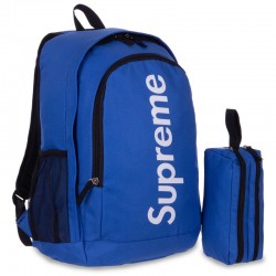 Рюкзак міський Supreme з пеналом, синій, код: 214_BL
