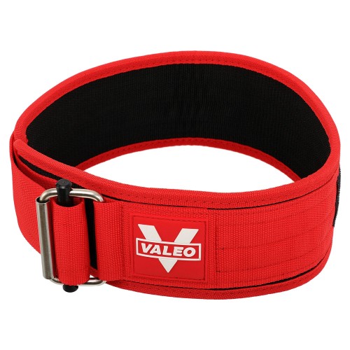 Пояс атлетичний текстильний Valeo спинка-10,5см, розмір M, червоний, код: TA-1148_MR