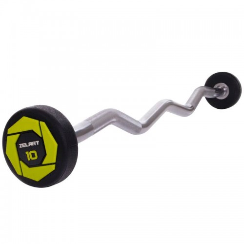 Штанга фіксована вигнута поліуретанова Modern Urethane Barbell 10кг, код: TA-2690-10-S52