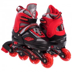 Роликові ковзани розсувні Fei Bao розмір L (39-42), червоний-чорний, код: SK-189_LR Роликові ковзани розсувні Fei Bao розмір L (39-42), червоний-чорний, код: SK-189_LR