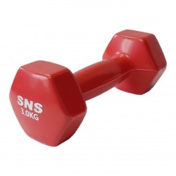 Гантель вінілова SNS 1х3 кг, червоний, код: 12346-SNS