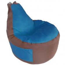 Крісло груша з кишенею Tia-Sport Люкскомфорт, оксфорд, 900х800 мм, блакитний-коричневий, код: sm-0430-4 Крісло груша з кишенею Tia-Sport Люкскомфорт, оксфорд, 900х800 мм, блакитний-коричневий, код: sm-0430-4