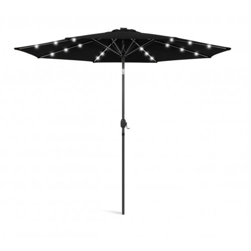 Парасоля садова WCG з LED-підсвіткою та сонячною панеллю 3 м, чорний, код: W-7016BL-IF