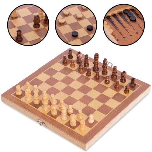 Шахи, шашки, нарди 3 в 1 ChessTour, код: W2408