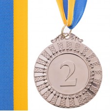 Медаль спортивна зі стрічкою PlayGame Flash срібна, код: C-4328_S