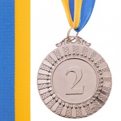 Медаль спортивна зі стрічкою PlayGame Flash срібна, код: C-4328_S