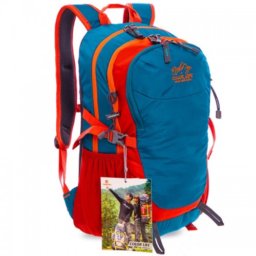 Рюкзак спортивний Camping Color Life бірюза-оранжевий, код: TY-5293_TOR