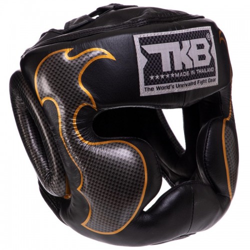 Шолом боксерський з повним захистом шкіряна Top King Empower M чорний-срібний, код: TKHGEM-01_MBKS-S52