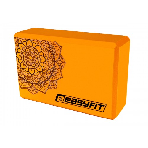 Блок для йоги EasyFit EVA з малюнком помаранчевий, код: EF-1819-O-EF Блок для йоги EasyFit EVA з малюнком помаранчевий, код: EF-1819-O-EF