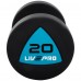 Гантелі цільні професійні з поліуретановим покриттям LiveUp 2х20кг, чорний-синій, код: LP8002-20