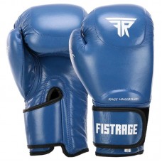 Боксерські рукавиці шкіряні Fistrage 14oz, синій, код: VL-4295_14BL