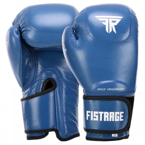 Боксерські рукавиці шкіряні Fistrage 14oz, синій, код: VL-4295_14BL