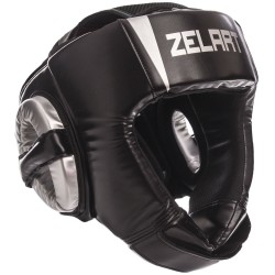 Шолом боксерський відкритий Zelart XL чорний-срібний, код: BO-1324_MXL-S52