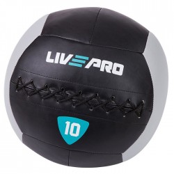 М'яч для кросфіту LivePro Wall Ball 10 кг, чорний-сірий, код: 2019072300138