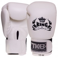 Рукавички боксерські Top King Ultimate шкіряні 18 унцій, білий, код: TKBGUV_18W-S52