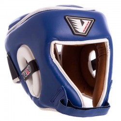 Шолом боксерський відкритий Velo шкіряний з посиленим захистом макушки L, синій, код: VL-8195_LBL