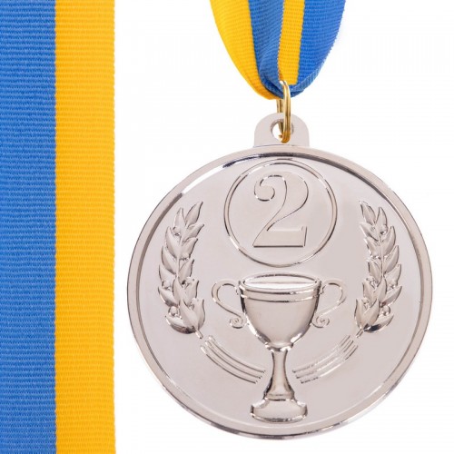 Медаль спортивна зі стрічкою SP-Sport Bowl срібло, код: C-3182_S-S52