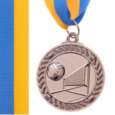 Медаль спортивна зі стрічкою PlayGame Волейбол золота, код: C-7018_G