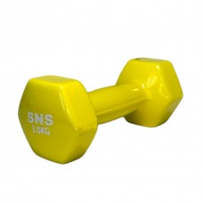 Гантель вінілова SNS 1х3 кг, жовтий, код: 12671-SNS