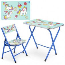 Столик детский Bambi складной с стульчиком, код: A19-BLUE UNI-MP