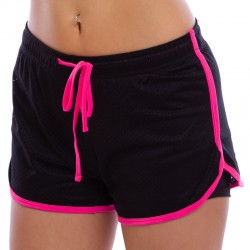 Шорти короткі спортивні жіночі подвійні V&X S, 40-45кг, чорний-рожевий, код: CO-7174_SP