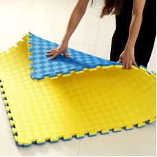 Мат татамі ластівчин хвіст WCG EVA 1000х1000х30 мм, синій-жовтий, код: W-100х3 Bl/Ye(2)-IF