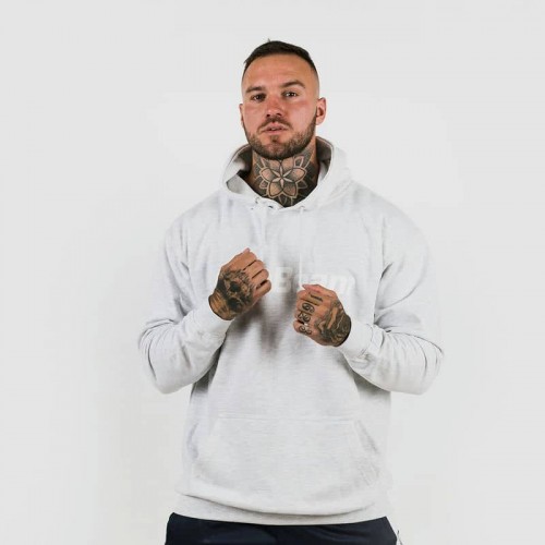 Толстовка чоловіча GymBeam PRO Hoodie Grey S, сіро-білий, код: 1189322-GB