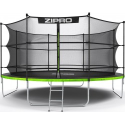 Батут Zipro Jump Pro 14FT (4350 мм) з внутрішньою сіткою, салатовий-чорний, код: 5902659840691-IN