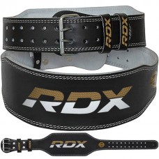 Пояс для важкої атлетики RDX 6 шкіряний Black Gold S, код: WBS-6RB-S