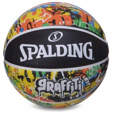 М"яч баскетбольний гумовий Spalding Graffiti №7 чорний-жовтий, код: 84372Y-S52