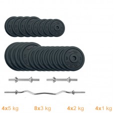 Набір штанга + гантелі металеві Newt Gym Set-W Home 65 кг, код: NE-M-W-SET-65