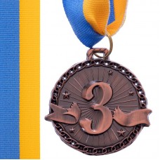 Медаль спортивна зі стрічкою PlayGame Zip бронза, код: C-6404_B