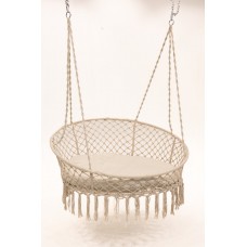 Підвісне крісло-гойдалка велика кругла WCG 140 см + м”яка подушка, білий, код: QNSW11WH-IF Підвісне крісло-гойдалка велика кругла WCG 140 см + м”яка подушка, білий, код: QNSW11WH-IF