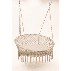 Підвісне крісло-гойдалка велика кругла WCG 140 см + м”яка подушка, білий, код: QNSW11WH-IF Підвісне крісло-гойдалка велика кругла WCG 140 см + м”яка подушка, білий, код: QNSW11WH-IF