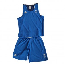 Форма для занять боксом Adidas Olympic Man GBR (шорти+майка), розмір XL, синій, код: 15570-892