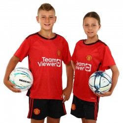 Форма футбольна дитяча PlayGame із символікою Manchester United домашня 2024, розмір XL-30, зріст 155-165, червоний-чорний, код: CO-7185_XLR Форма футбольна дитяча PlayGame із символікою Manchester United домашня 2024, розмір XL-30, зріст 155-165, червоний-чорний, код: CO-7185_XLR