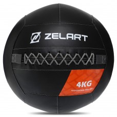 М"яч волбол для кросфіту та фітнесу Zelart Wall Ball 4кг, чорний, код: TA-7822-4-S52