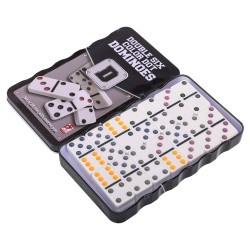 Доміно настільна гра в залізній подарунковій коробці PlayGame 28 кісток, білий, код: IG-1495