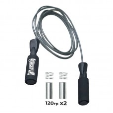 Скакалка швидкісна PowerPlay X ROPE з обтяжувачами (120гx2) 3м, чорна, код: PP_4211