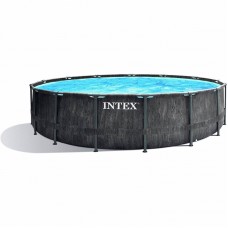 Круглий каркасний басейн Intex GreyWood Frame Pool, 4570x1220 мм, код: 26742-IB
