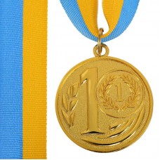 Медаль спортивна зі стрічкою PlayGame Wreath ø5см, золотий, код: C-1489-5_G