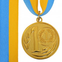 Медаль спортивна зі стрічкою PlayGame Wreath ø5см, золотий, код: C-1489-5_G