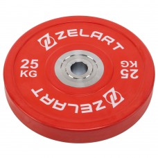 Блини (диски) бамперні для кросфіту гумові Zelart d-52мм, 25кг,. червоний, код: TA-7798-25-S52