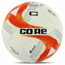 М"яч футбольний Core Premier №5 PU, білий-помаранчевий, код: FB-8464_OR